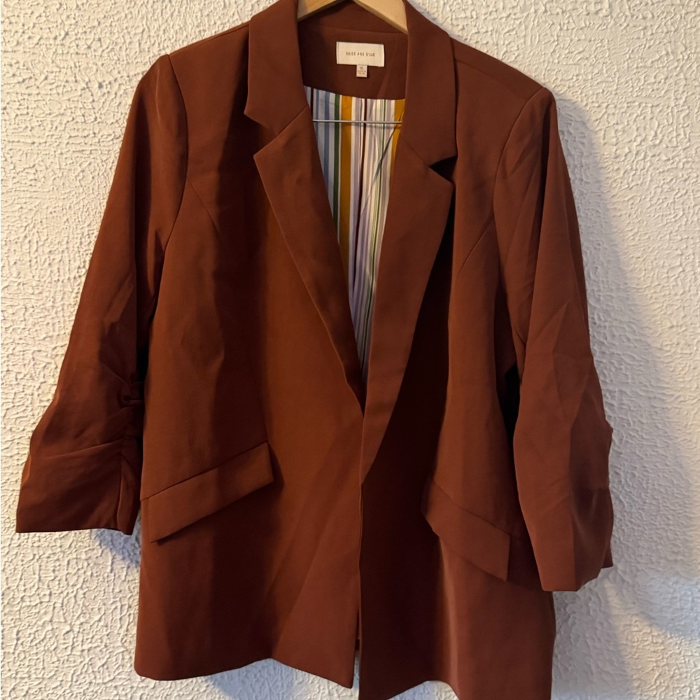 Skies Are Blue Rust Brown Blazer